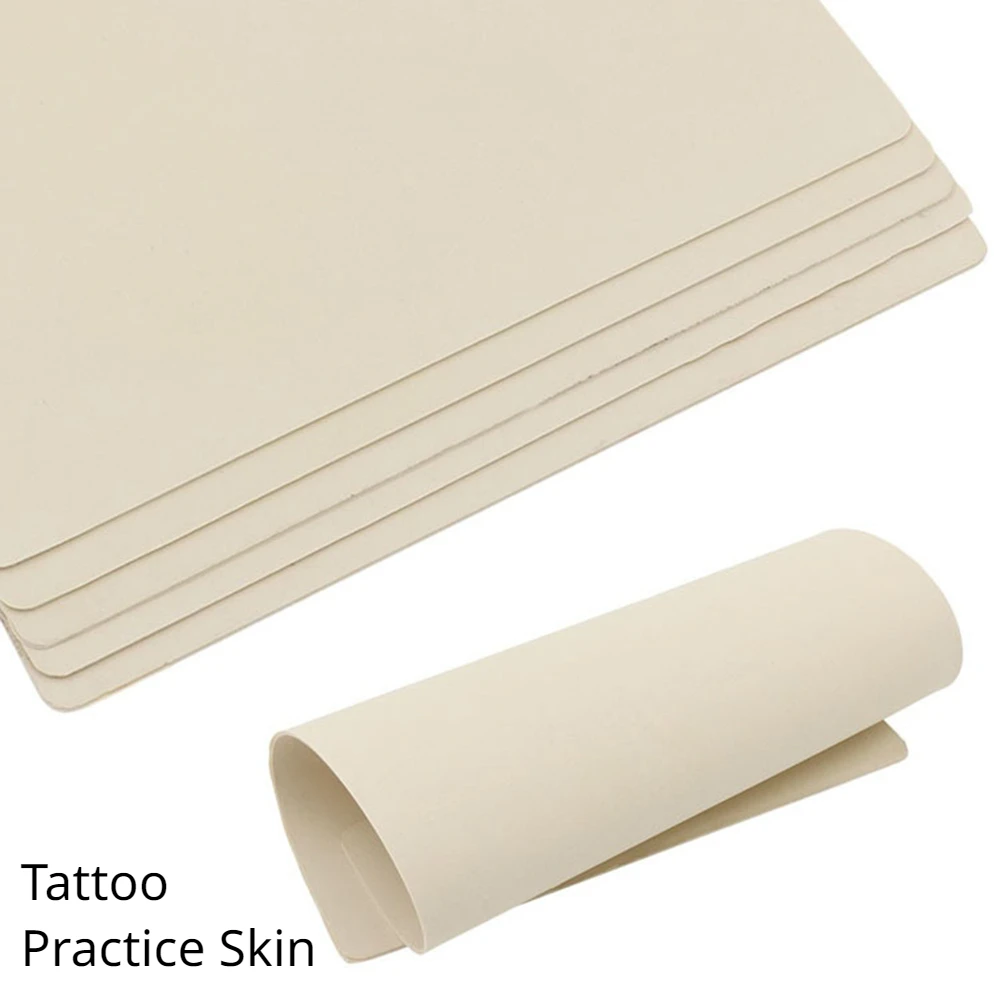5pcs Tattoo Practice Skin 30*20*0.1cm SoftSilicone Rubber Double Sides Fake Skin Makeup Practice For Tattoo Beginners Supplies