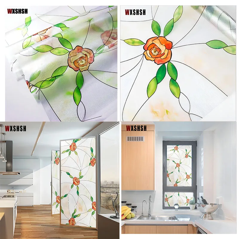 thumbnail image 1 of Película para ventanas Magnolia con adherencia estática, control de calor, protección de la privacidad, envío directo, película de vidrio extraíble reutilizable, decoración del hogar, 1 of 5