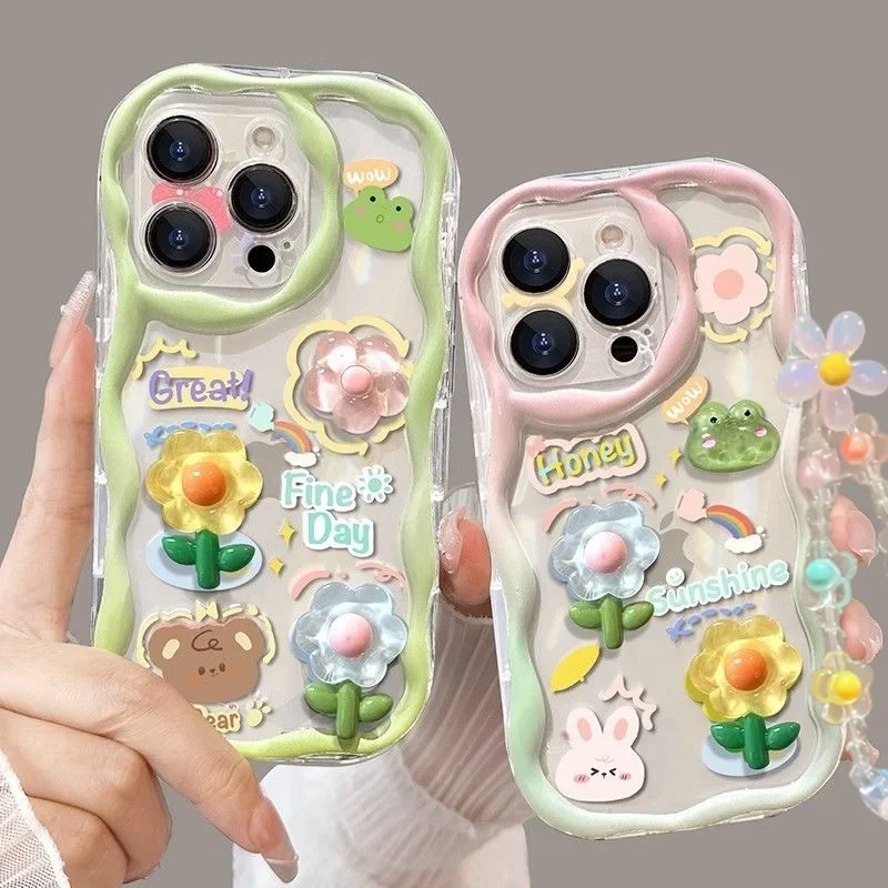 Korean Flower Chain Lanyard Phone Case