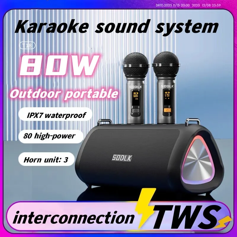 SODLKT18Phantom80WHighpowerOutdoorKaraokeMachinePortable