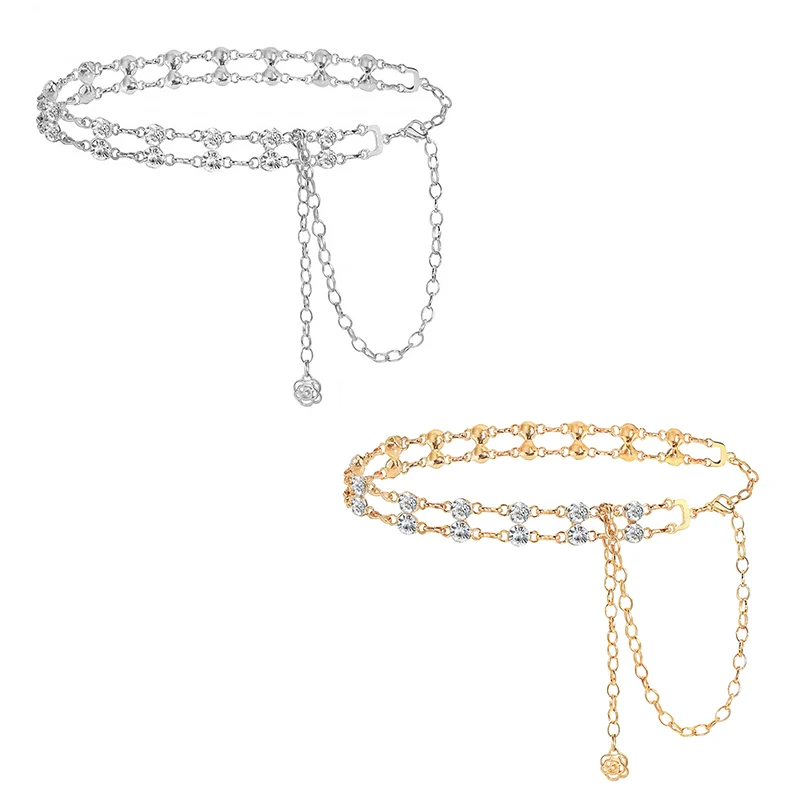 Creative Metal Chain Belt Fashion Versatile Alloy Rhinestone Waist Chain Ladies Luxury Double Layers Crystal Diamond Body Chain - Image 5
