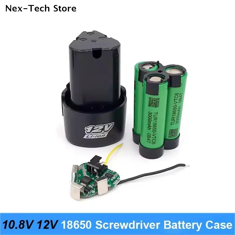 10.8V 12V 스크류드라이버 드릴 배터리 케이스 박스(18650 홀더 브래킷 포함) 3S 30A BMS 보드(슈라 슈리카 교체용)