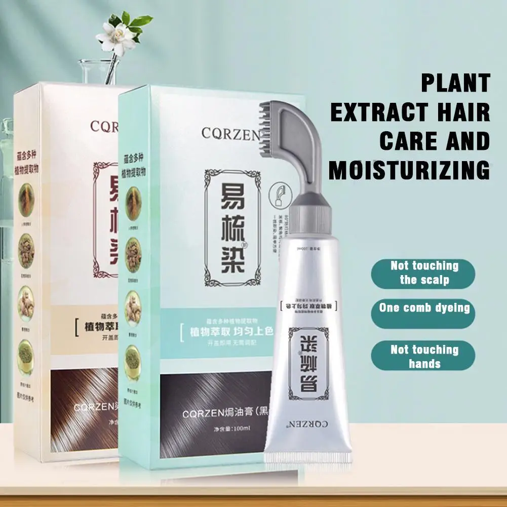 

Black Hair Dye Cream Xusheng With Comb Gentle Color Dye Irritating Operate Non Set Rendering Product Hair Easy Long-lasting