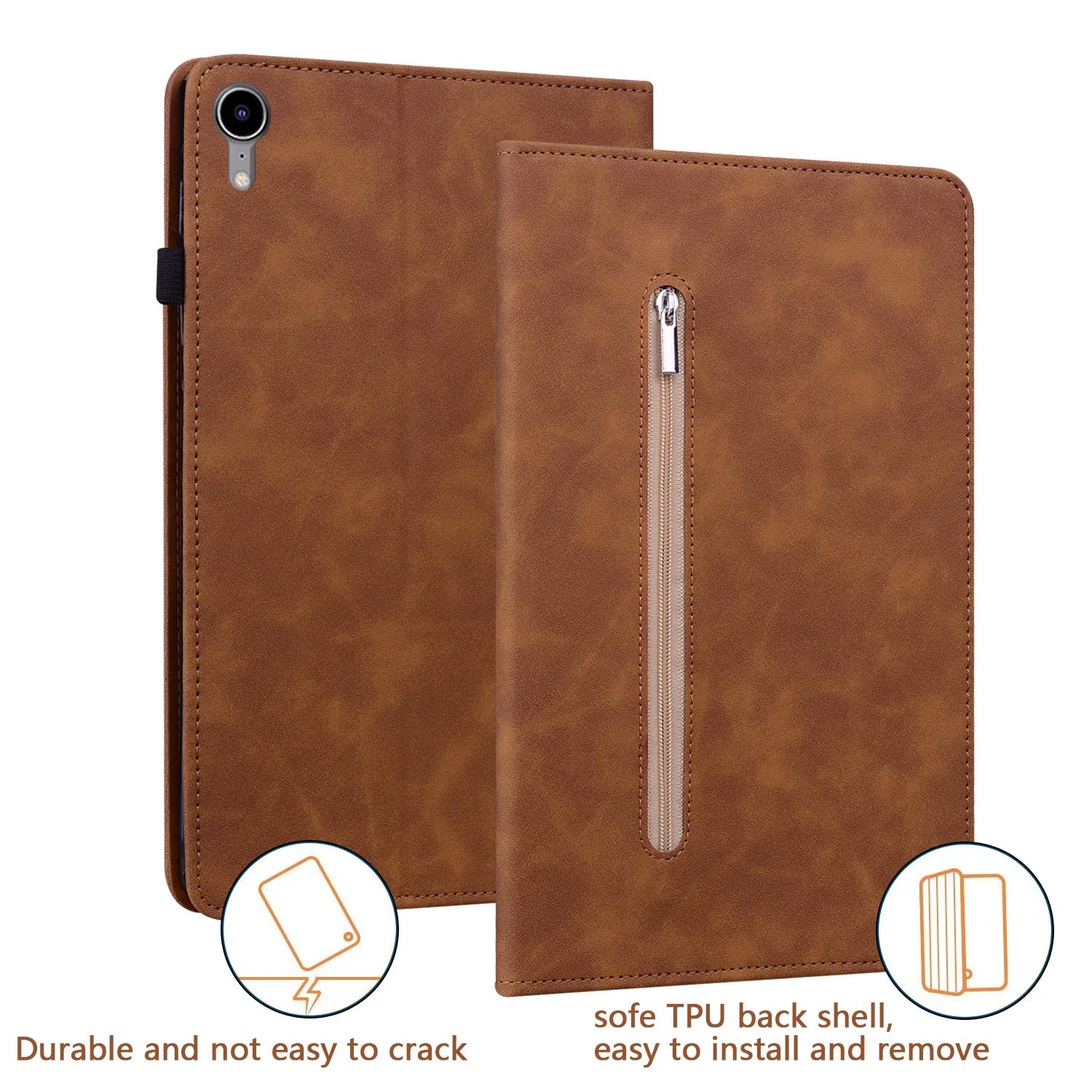 Wallet Genuine Leather Ipad Air Case Zipper Leather Case For IPad