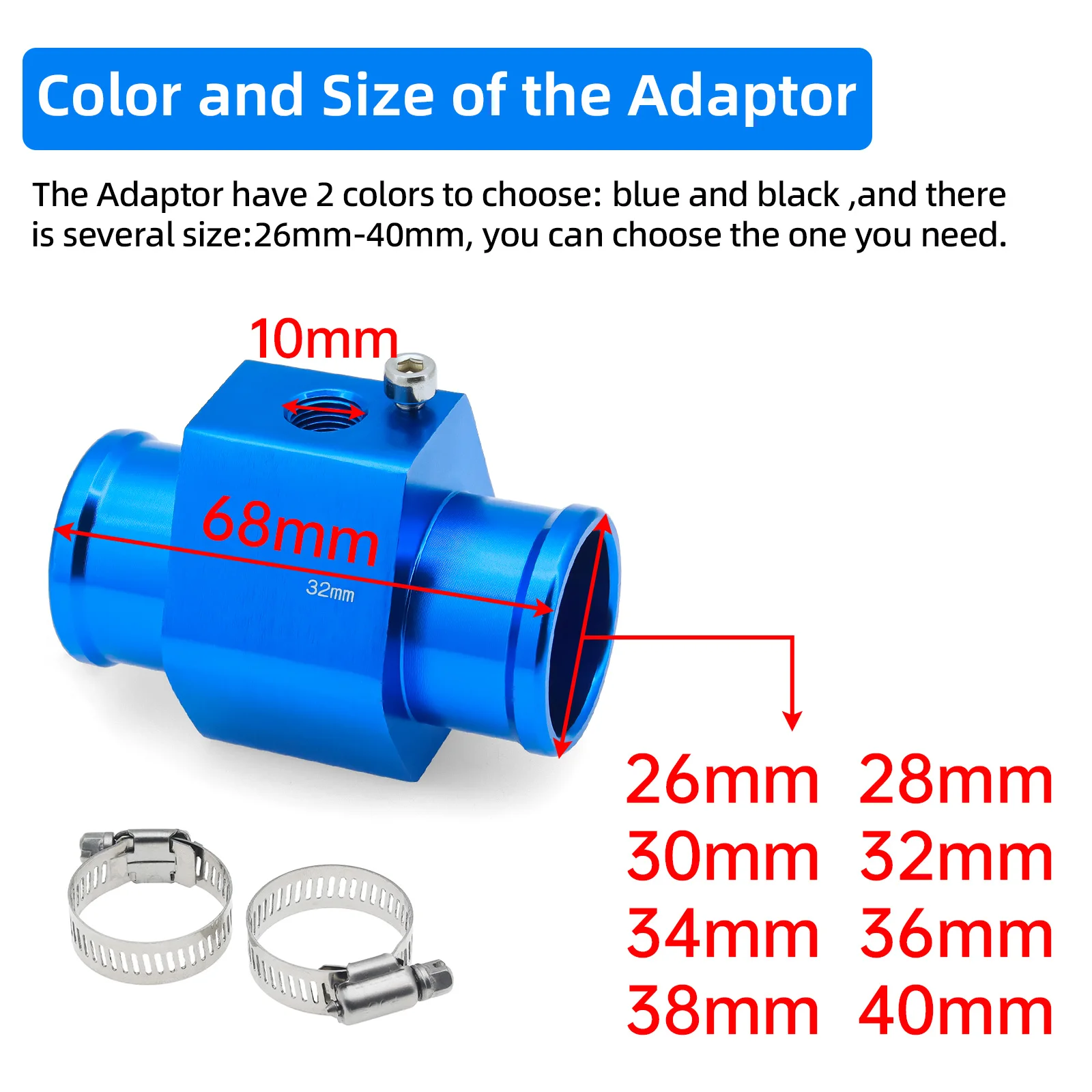 Water Temperature Gauge Automobile Gauge Universal 2 IN 1 Car Round LCD Digital Water Temperature Gauge Water Temp Joint Pipe Sensor 10MM Adapter Voltmeter 12V/24V