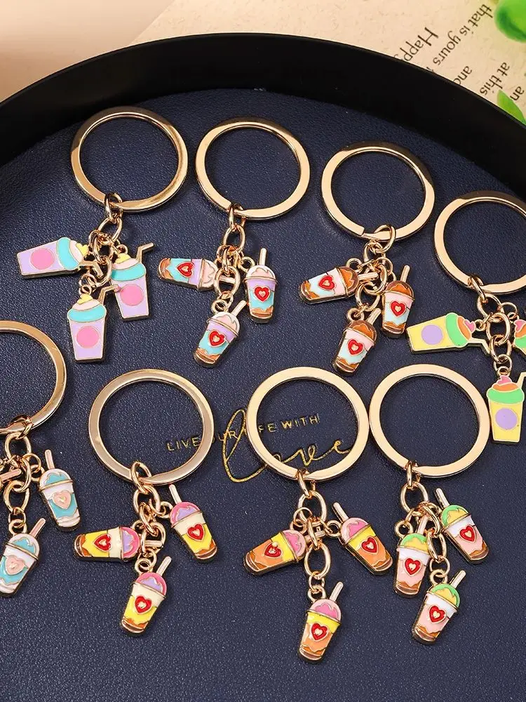 Aihua Niedlicher Bubble-Tea-Schlüsselanhänger für Frauen, Lebensmittel- und Getränke-Schlüsselring, Auto-Schlüsselanhänger, Handtaschenanhänger, Schmuck, Geschenke, Schmuckstücke – Detail 1