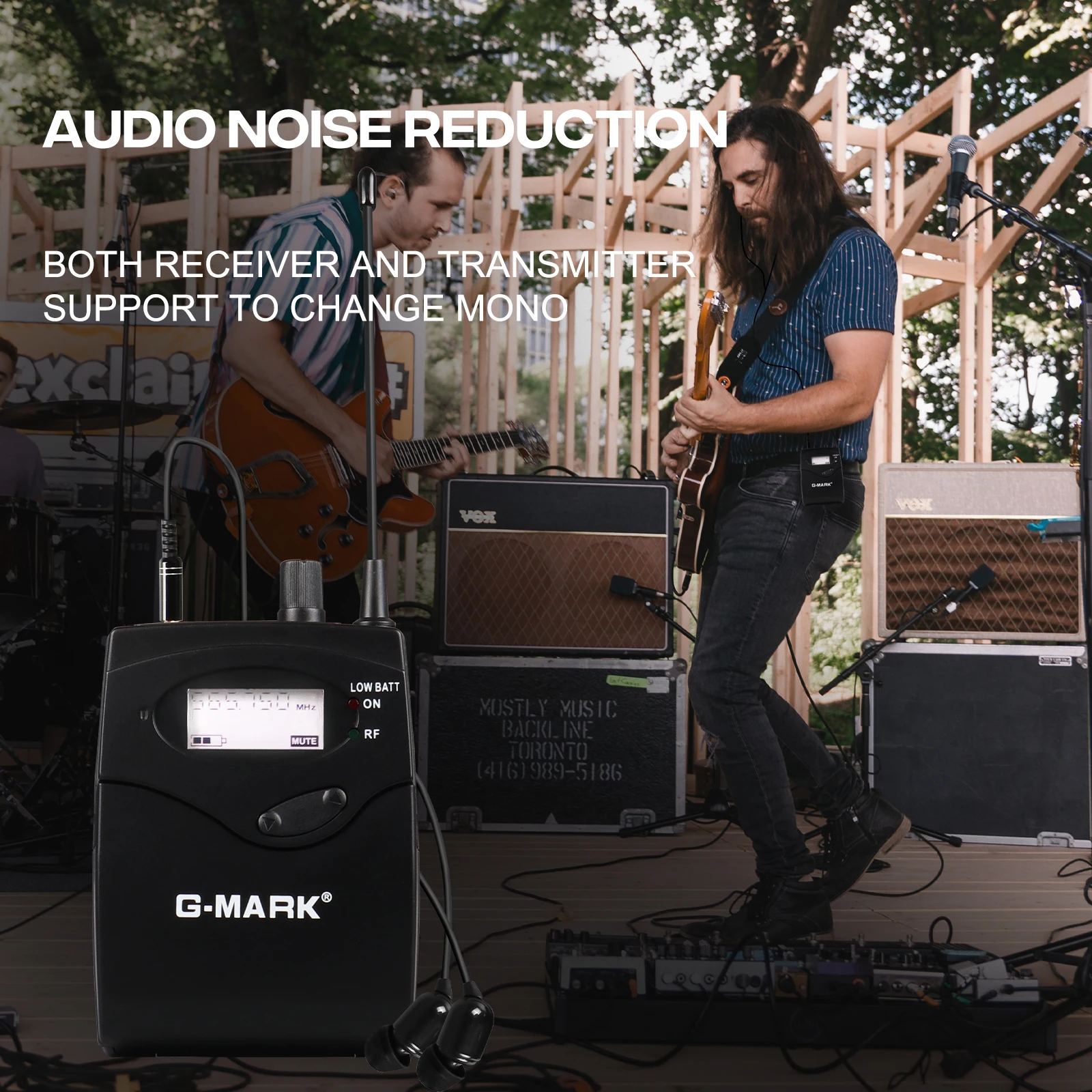 Wireless In Ear Monitor G-MARK G5.1IEM-2 UHF Stage Return Mono Frequency Selectable For Singer Guitar Studio DJ Wireless In Ear Monitor
