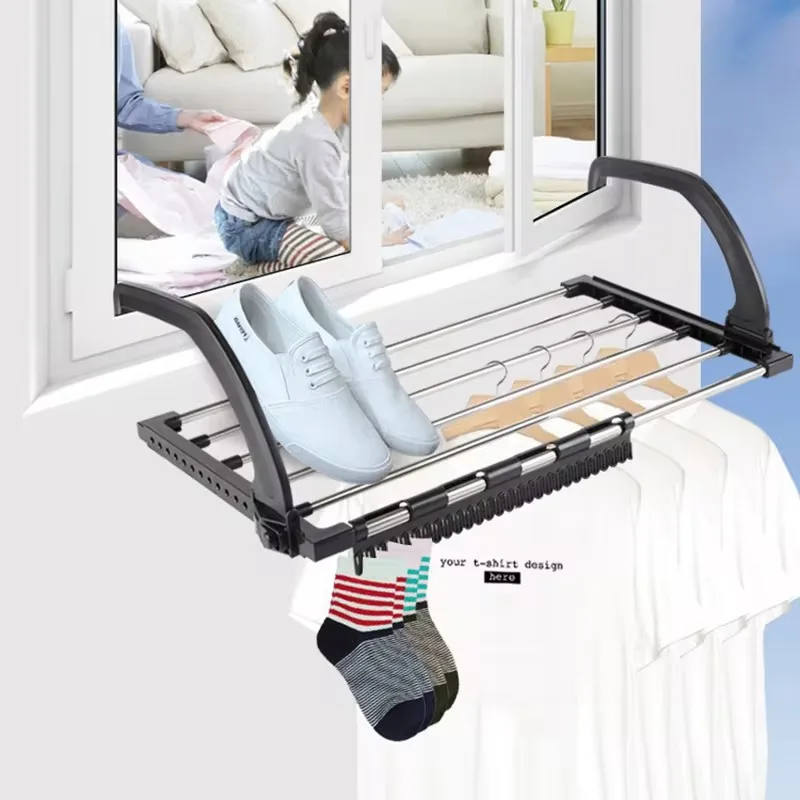 Radiator Clothes Airer Foldable Radiator Drying Rack 42-72CM Extendable Radiator Clothes Drying Rack Balcony Stainless Steel 3