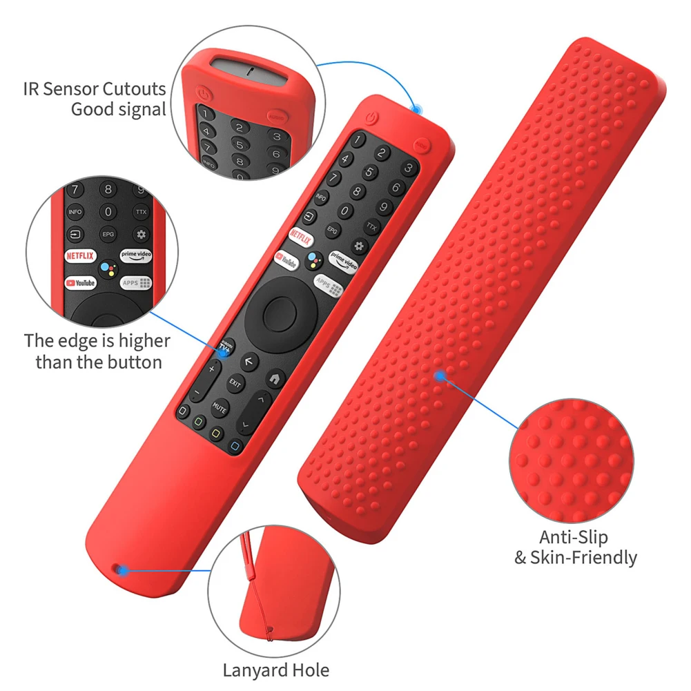 Remote Control Protective Case Silicone Case Protective Skin Scratch-Resistant Cover With Lanyard For Xiaomi TV XMRM-ML/TV Q2 silicone remote case
