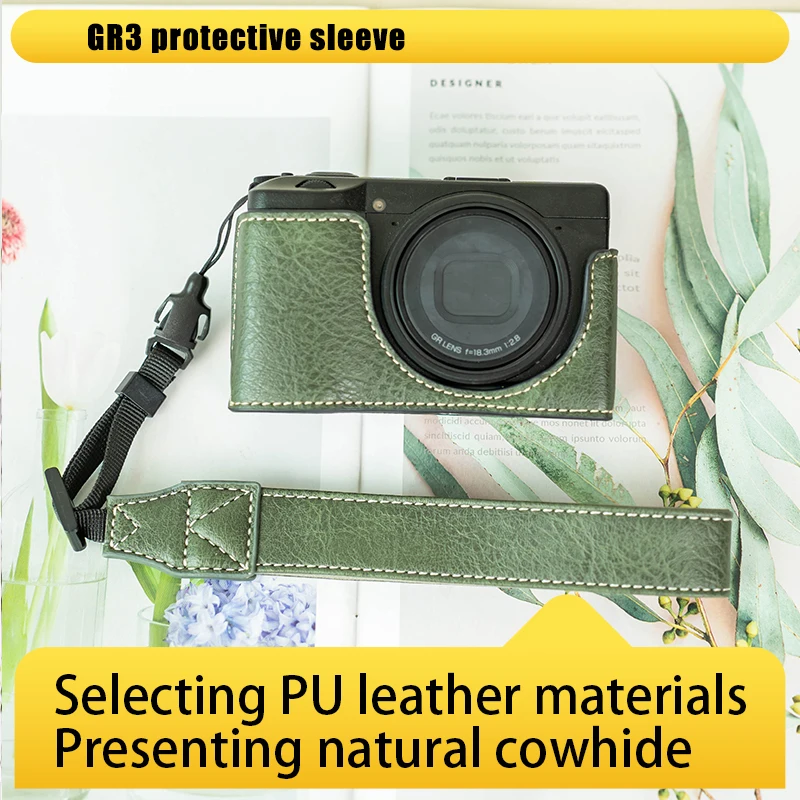 

Full Body Precise Fit Litchi grain PU leather Digital Camera case Bag box Cover for ricoh GR3 GR3X GRiii Bag Skin