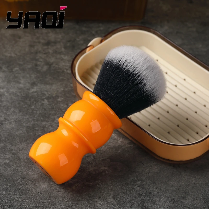 2026 야치 24mm 부드러운 합성모 좋은 턱시도 매듭 오렌지 핸들 면도 브러쉬