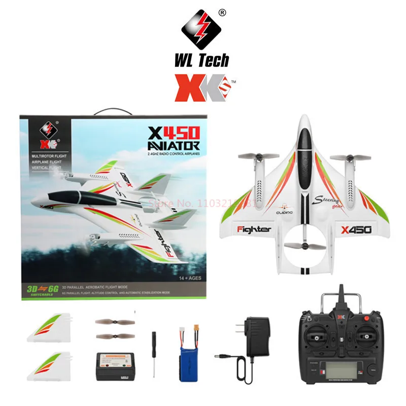 Wltoys X450 RC avion 2.4G 6CH početni planer sa LED i vertikalnim lansiranjem