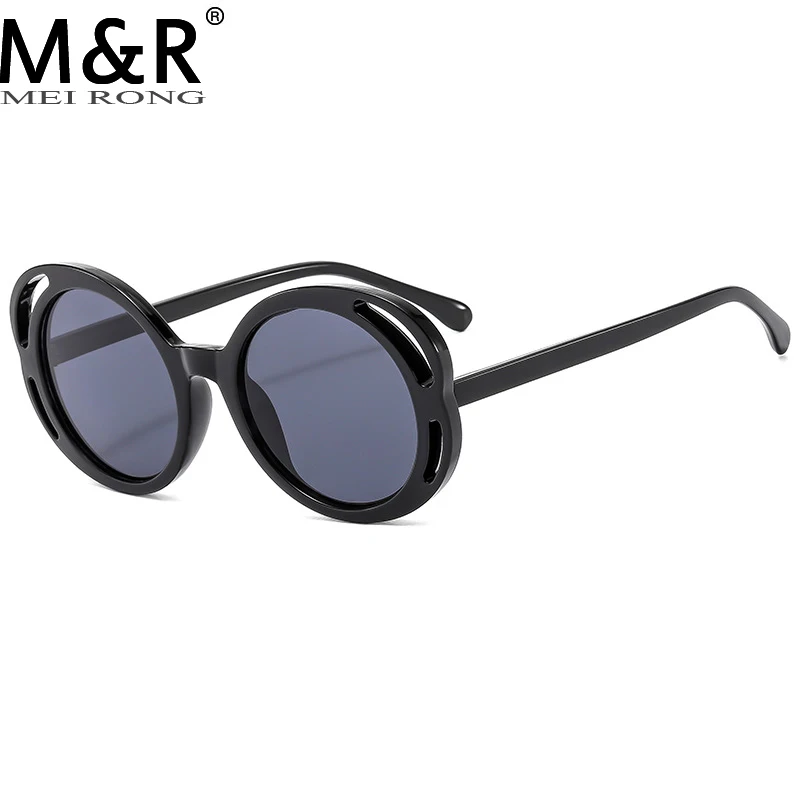 

2023 New Women's Round Sunglasses Personalized Large Frame Colorful Simple Versatile Glasses Summer Travel Sun Protection Glasse