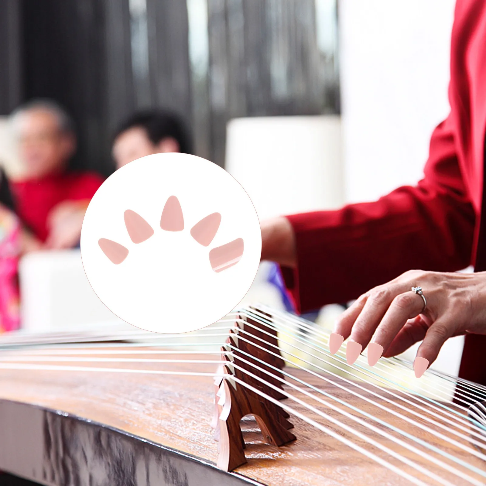 5Pcs 루테 네일 커버 루테 연습을위한 프리미엄 품질 소프트 경도 손가락 끝 보호 커버 Guzheng 액세서리 악기