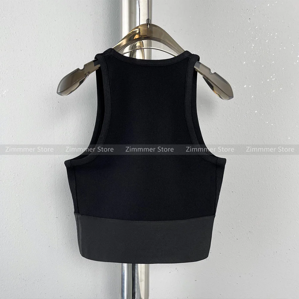 

2023 Autumn and Winter New Spice Girl Style Slim Design Single Wear Inside Sexy Round Neck Vest Top Women