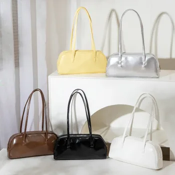Borsa piccola monospalla in stile francese tinta unita, borsa a tracolla alla moda da donna, adatta per uscire shopping.