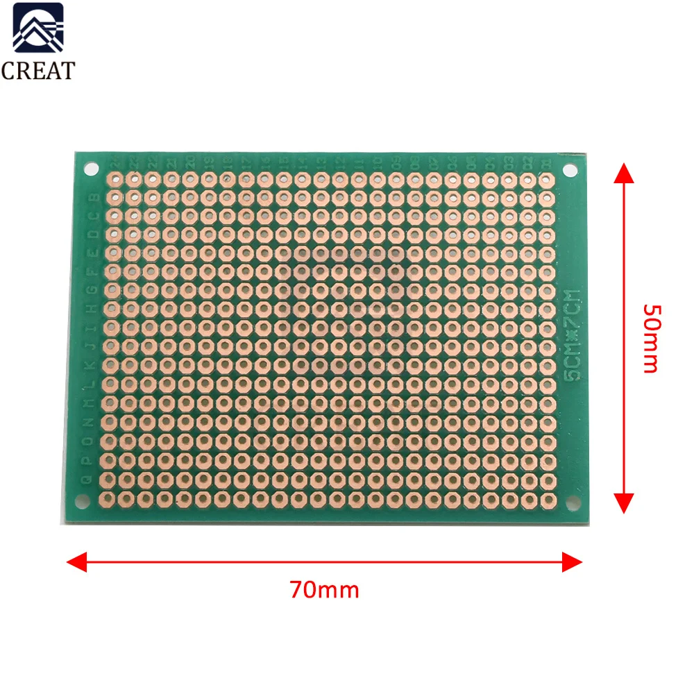 5 개/몫 5x7cm 단면 프로토 타입 범용 인쇄 회로 보드 DIY 납땜 녹색 PCB 보드 Arduino 용
