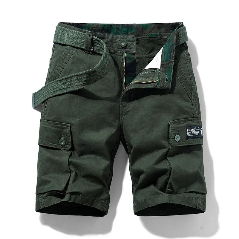 High-End Outdoor Work Clothes Shorts Men's Multi-Pocket Pants Summer New Loose Straight Cotton Casual Shorts