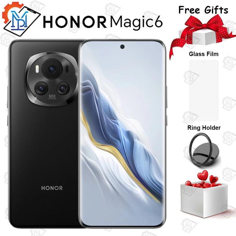 Telefono Originale Honor Magic 6 5G 6.78 Pollici Oled 120Hz Screem Snapdragon 8 Gen 3 Fotocamera 50Mp Batteria 5450Mah Nfc Gms Smartphone