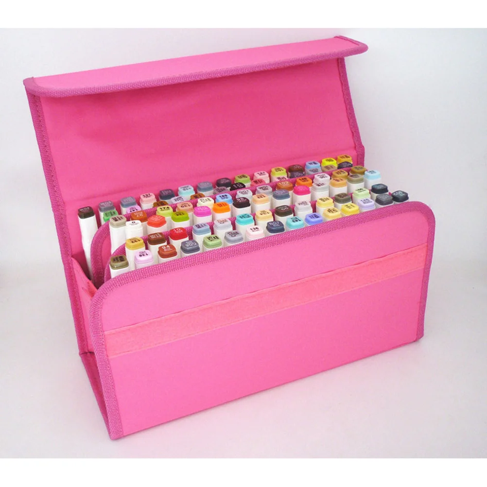 

80 Slots Marker Storage Case with Shoulder Strap Holder for Lipstick Marker and Sketch Marker Permanent Marker Dry Erase Marker