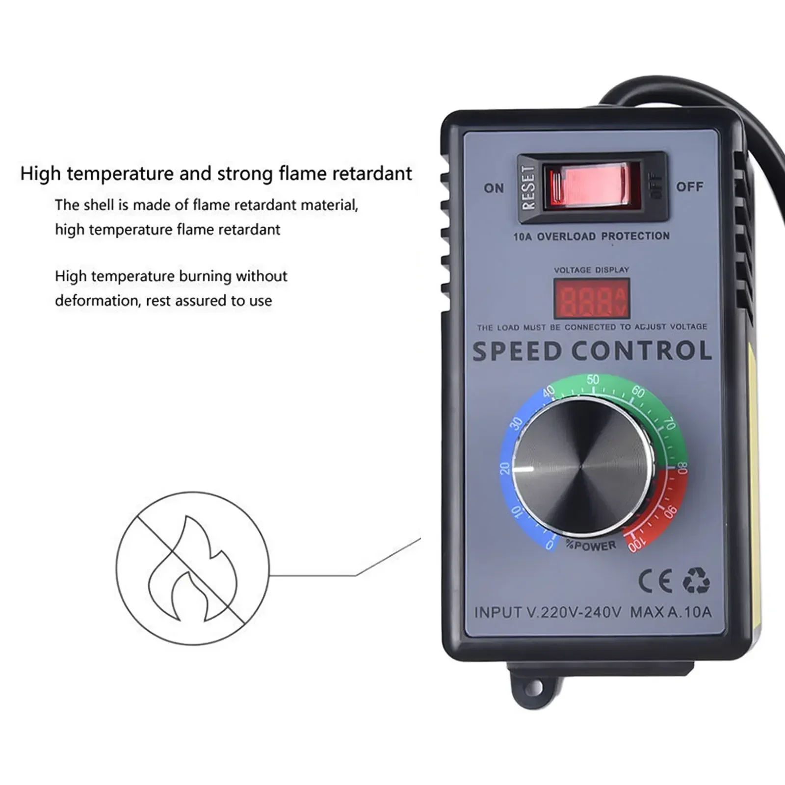 AC Motor Speed Controller Angle Grinder Governor Speed Controller Switch Hand Drill Polishing Fan Stepless LED Display 110V 220V