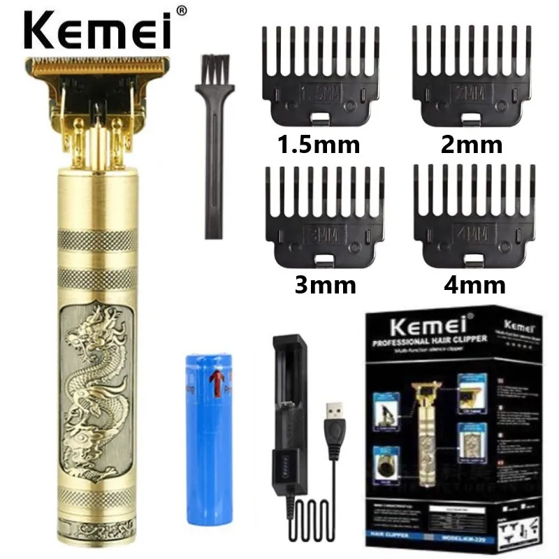 Kemei 229 professional metal housing finishing edging hair trimmer electric haircut beard