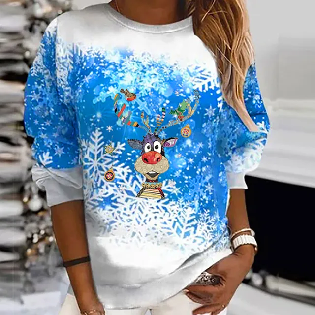 Blusas de Invierno mujer, de copo de nieve de Navidad, blusa cómoda de Swing, blusa de moda mujer 2022| | - AliExpress