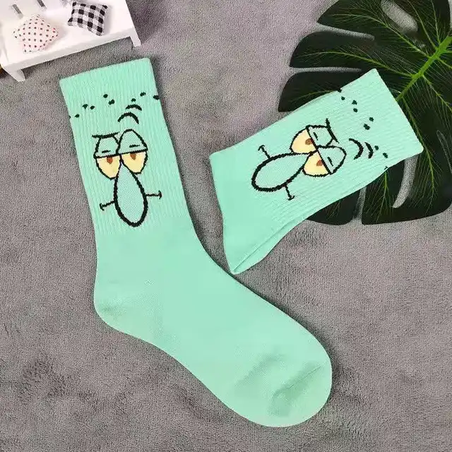 SpongeBob Squidward Tentacles Patrick Star Crab boss Plankton  cartoon Adult tube socks Cosplay Children Christmas Gifts sock 16