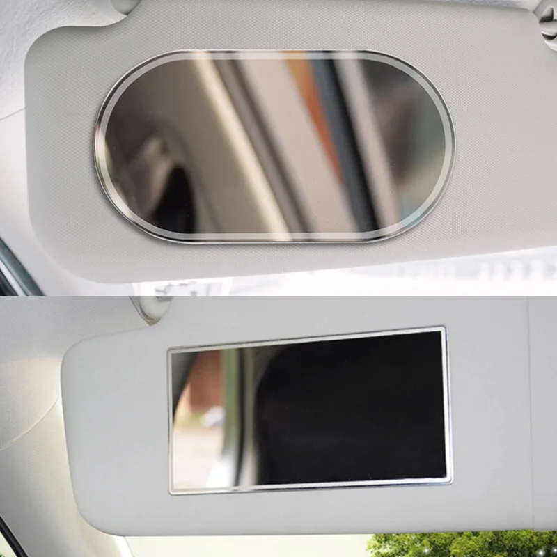 Auto Sun Visor HD Makeup Mirror,Portable Self-Adhesive Seatback Stainless  Steel Mirror,Universal Car Interior Cosmetic Mirror