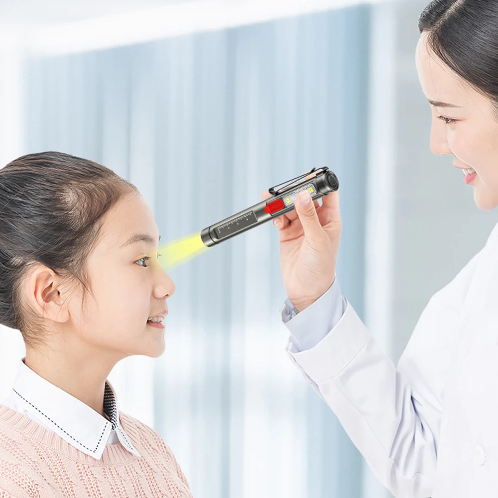 휴대용 전문 의료 LED 손전등, USB 충전식 에너지 절약 미니 손전등 펜 라이트, 치과 의사 캠핑 하이킹용