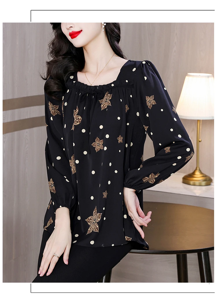 Loose Clothes Women 2024 Autumn Elegant Office Lady Button Shirts Casual Retro Vintage Ruffles Tunic Peplum Belly Tops Blouses