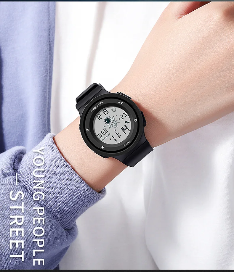 SANDA 2023New Fashion Sport Women's Watches Waterproof Digital Watch For Female Clock 5ATM Waterproof Relogio Feminino 2121