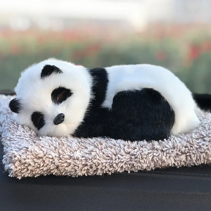 

Car Interior Decoration Panda Decor Car Ornament ABS Plush Panda Cool Gift Simulation Panda Toy Auto Dashboard Ornament