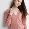 Women Cardigans V-neck Long Sleeve Knitted Outerwear Solid Thin Spring Autumn Sweaters Knitwears Korean Fashion Red Cardigans 6