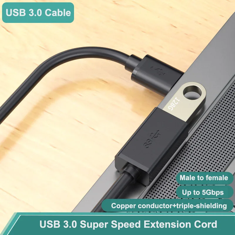 Premium USB 3.0 Ultra Short Extension Cable - 0.3M Data Transfer Cord