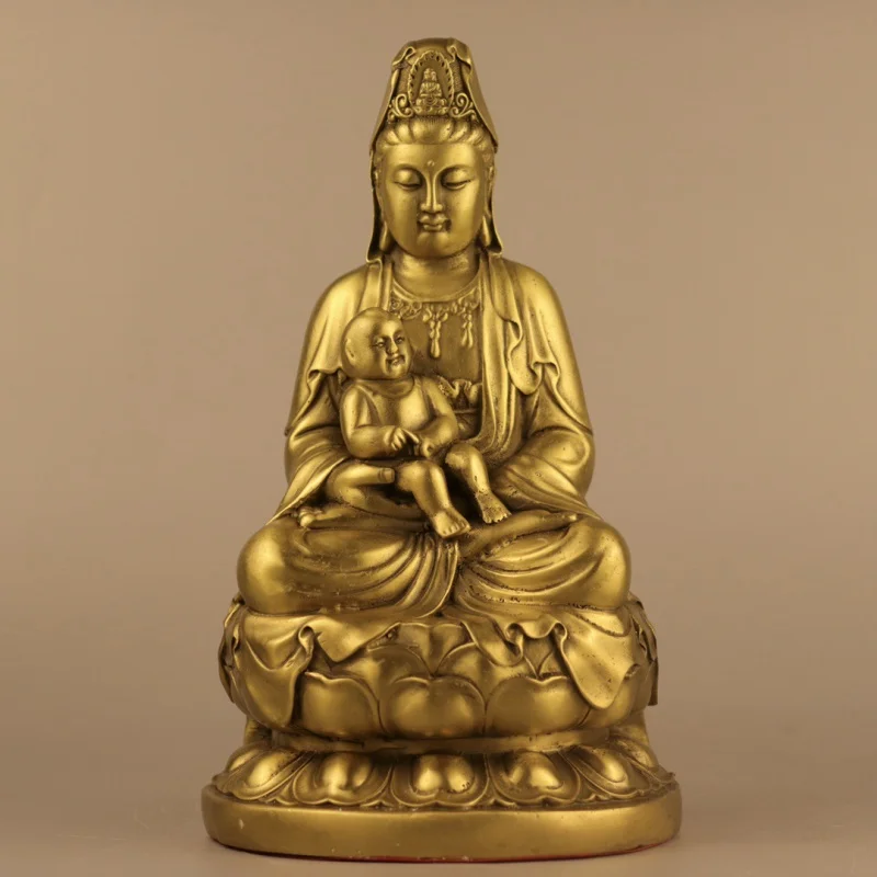 

2023 Brass South Sea Guanyin Bodhisattva Buddha Statue Home Decoration Creative Gift Crafts One-Piece Delivery