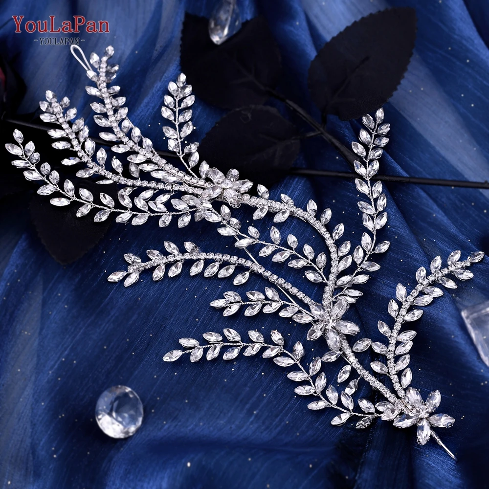 YouLaPan HP434 Bridal Headband Rhinestone Women Headwear Bride Crowns Tiaras Wedding Hair Accessories Pageant Party Headdress images - 6