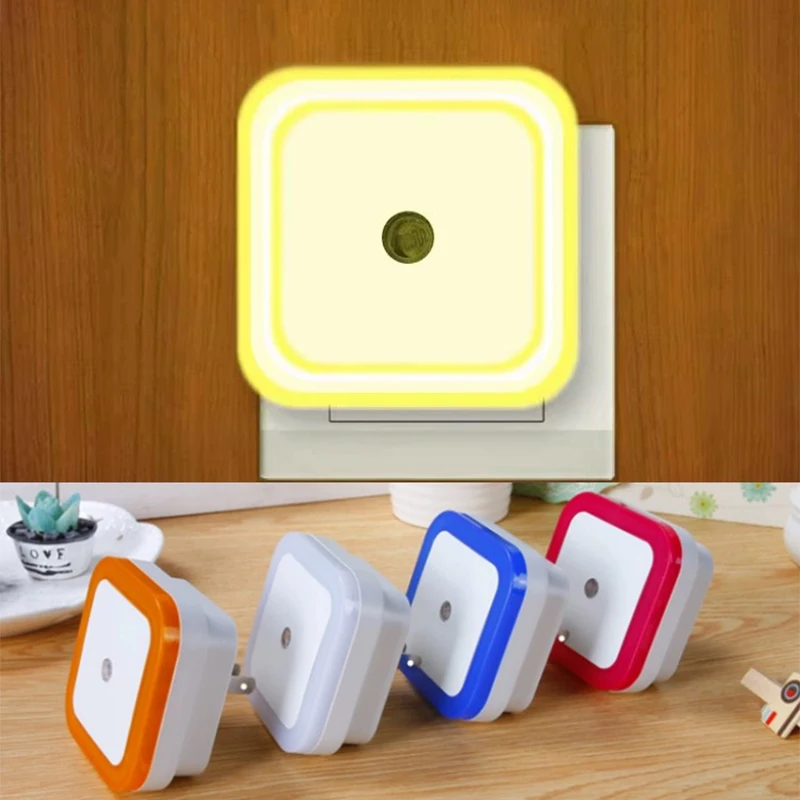 LED Night Light 1-4pcs LED Wireless Sensor Night Light EU US Plug Mini Square Night For Baby Children Living Room Bedroom Corridor Lighting Lamp