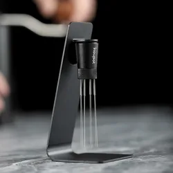 Magnetic Espresso Stirrer with 8 Needles and Stand - Barista Coffee Distribution Tool (Black)