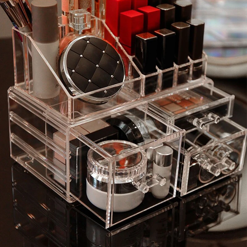 Desktop Cosmetics Display Stand lipstick Skincare Storage Box Acrylic Transparent Multi-layer Drawer Storage Rack, S#-M# Model 6