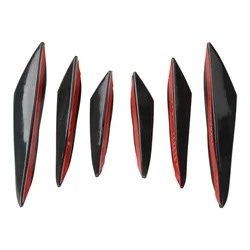 Set of Rubber Car Bumper Lip Protectors in Black Carbon Fiber Finish (6pieces black)