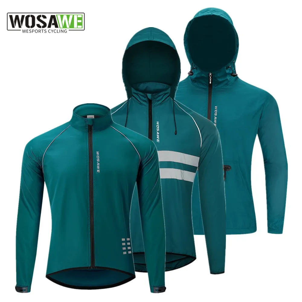 

WOSAWE Reflective Lightweight Men Running Jacket Windproof MTB Bike Windbreaker Cycling Sweater Jogging Sports Wind Coat