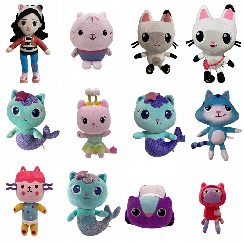 Gioco Mercat Cartoon Farcito Hot Gabby Dollhouse Peluche Animali Gatto Sorridente Auto Gatto Abbraccio Gaby Girl Dolls Regali Di Compleanno Per Bambin