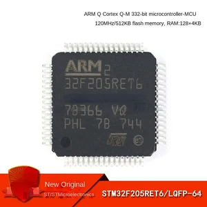 Оригинальный оригинальный микроконтроллер STM32F205RET6 LQFP-64 ARM 32-разрядный MCU (1 шт.)
