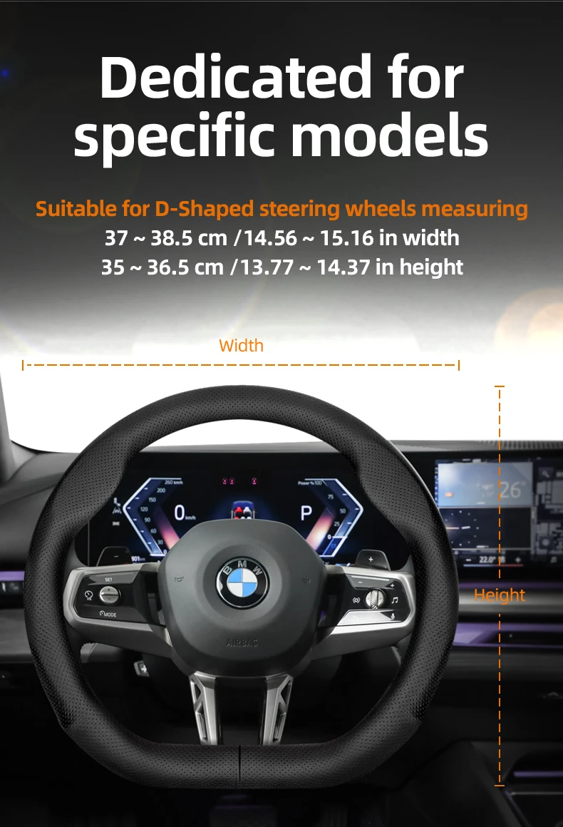 Für BMW D-förmige Lenkradabdeckung, ultradünn, 4 5 7 Serie, M5, i5, i7, G22, G23, G26, G60, G70, F10, F90, G60, G70, G82, G83 G26 – Detail 4