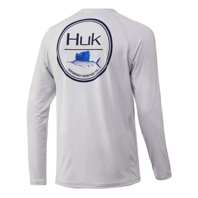 HUK Fishing Shirts Long Sleeve Uv Protection Tops Man Outdoor
