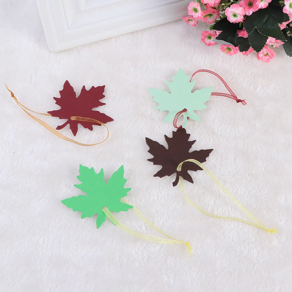 240Pcs 단풍잎 태그 크래프트 종이 선물 포장용 실물 같은 빈티지 교수형 표지판 감사 메모 베이킹 라벨