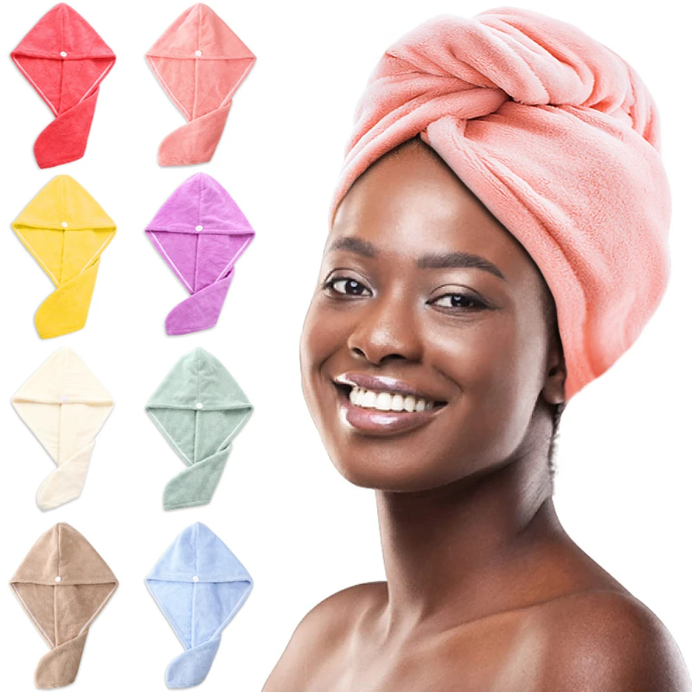 

Microfiber Hair Towel Premium Anti Frizz Hair Drying Wrap for Women and Men Dry Hair Hat Super Absorbent Wrapped Bath Cap