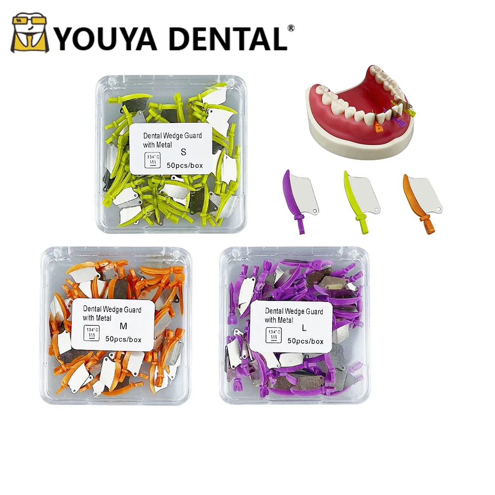 

50pcs/box Dental Prime Teeth Interproximal Plastic Wedge Knife with Dental Stainless Steel Matrix Dentist Equipment Tools