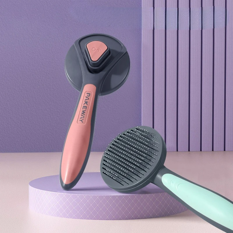 

Cross-border Explosions Pet Comb Hair Removal Brush Cat Dog Massage Comb T9 Self-cleaning Comb Cleaning Supplies.